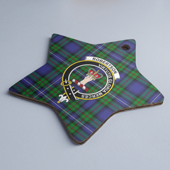 Clan Robertson Hunting Modern Tartan Crest Star Ceramic Ornament IY71 Robertson Hunting Modern Tartan Tartan Christmas