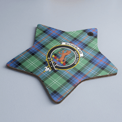Clan Sutherland Old Ancient Tartan Crest Star Ceramic Ornament BC13 Sutherland Old Ancient Tartan Tartan Christmas