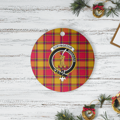 Clan Scrymgeour Tartan Crest Round Ceramic Ornament MG19 Scrymgeour Tartan Tartan Christmas