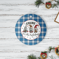 Clan Strathclyde District Tartan Tartan Crest Gnome Round Ceramic Ornament VF83 Strathclyde District Tartan Tartan Christmas