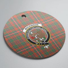 Clan MacKinnon Ancient Tartan Crest Round Ceramic Ornament CO28 MacKinnon Ancient Tartan Tartan Christmas
