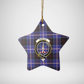 Clan Dunlop Modern Tartan Crest Star Ceramic Ornament KK31 Dunlop Modern Tartan Tartan Christmas