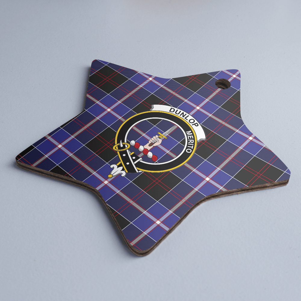 Clan Dunlop Modern Tartan Crest Star Ceramic Ornament KK31 Dunlop Modern Tartan Tartan Christmas