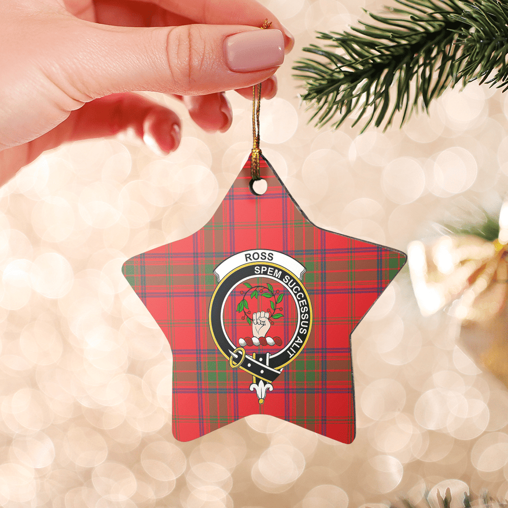 Clan Ross Modern Tartan Crest Star Ceramic Ornament GB39 Ross Modern Tartan Tartan Christmas