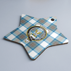 Clan Stewart Muted Blue Tartan Crest Star Ceramic Ornament RG92 Stewart Muted Blue Tartan Tartan Christmas