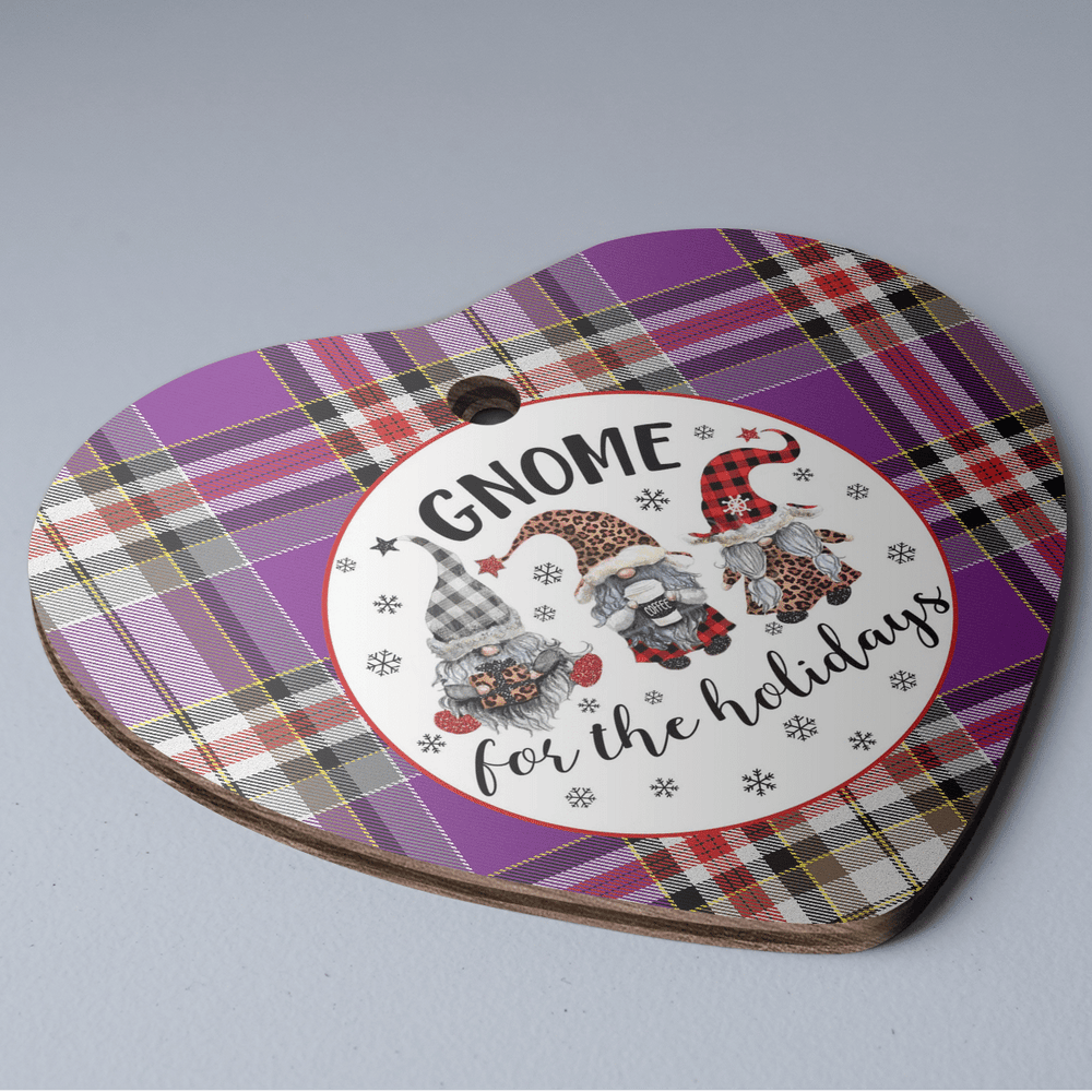 Clan Lockwood Tartan Tartan Crest Gnome Heart Ceramic Ornament KT73 Lockwood Tartan Tartan Christmas
