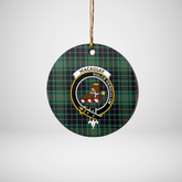 Clan MacAulay Hunting Ancient Tartan Crest Round Ceramic Ornament IA57 MacAulay Hunting Ancient Tartan Tartan Christmas