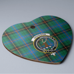 Clan Davidson Ancient Tartan Crest Heart Ceramic Ornament UV96 Davidson Ancient Tartan Tartan Christmas
