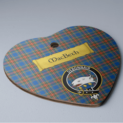 Clan MacBeth Ancient Tartan Crest Heart Ceramic Ornament OQ57 MacBeth Ancient Tartan Tartan Christmas