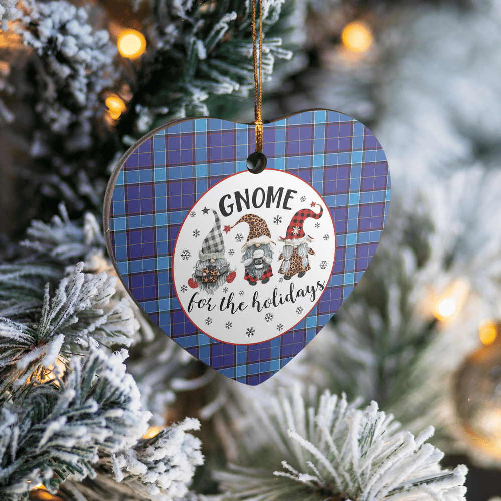 Clan Kirkcaldy Tartan Tartan Crest Gnome Heart Ceramic Ornament KA49 Kirkcaldy Tartan Tartan Christmas