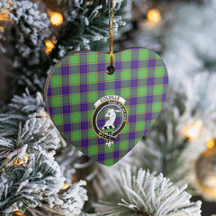 Clan Colville Tartan Crest Heart Ceramic Ornament ZQ84 Colville Tartan Tartan Christmas