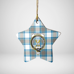 Clan Stewart Muted Blue Tartan Crest Star Ceramic Ornament RG92 Stewart Muted Blue Tartan Tartan Christmas