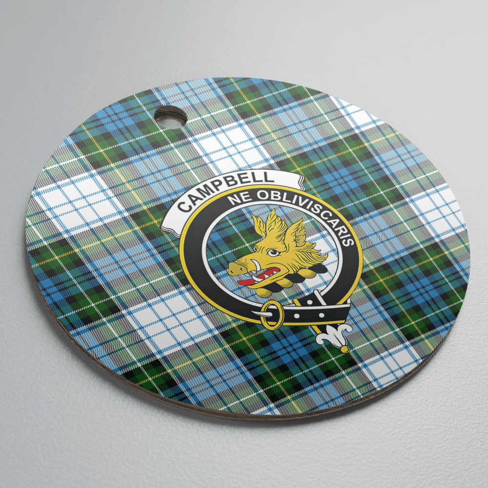 Clan Campbell Dress Tartan Crest Round Ceramic Ornament AB78 Campbell Dress Tartan Tartan Christmas