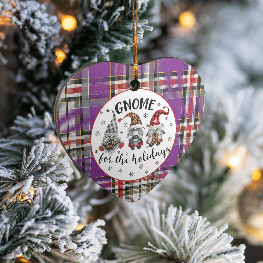 Clan Lockwood Tartan Tartan Crest Gnome Heart Ceramic Ornament KT73 Lockwood Tartan Tartan Christmas