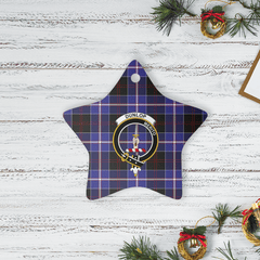 Clan Dunlop Modern Tartan Crest Star Ceramic Ornament KK31 Dunlop Modern Tartan Tartan Christmas