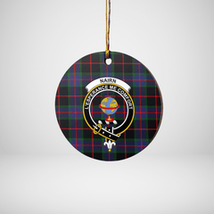 Clan Nairn Tartan Crest Round Ceramic Ornament JT92 Nairn Tartan Tartan Christmas