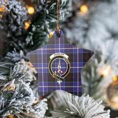 Clan Dunlop Modern Tartan Crest Star Ceramic Ornament KK31 Dunlop Modern Tartan Tartan Christmas