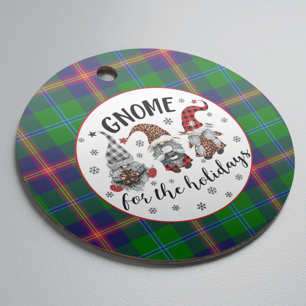 Clan Young Modern Tartan Tartan Crest Gnome Round Ceramic Ornament IA91 Young Modern Tartan Tartan Christmas