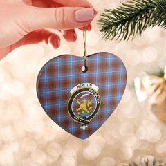 Clan Newton (Edingburg) Tartan Crest Heart Ceramic Ornament OM44 Newton (Edingburg) Tartan Tartan Christmas