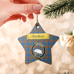 Clan MacBeth Ancient Tartan Crest Star Ceramic Ornament UA34 MacBeth Ancient Tartan Tartan Christmas