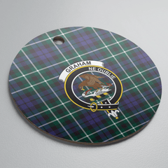 Clan Graham of Montrose Modern Tartan Crest Round Ceramic Ornament VL20 Graham of Montrose Modern Tartan Tartan Christmas
