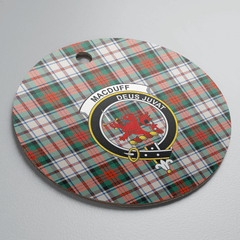 Clan MacDuff Dress Ancient Tartan Crest Round Ceramic Ornament WO41 MacDuff Dress Ancient Tartan Tartan Christmas