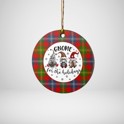 Clan Forrester Tartan Tartan Crest Gnome Round Ceramic Ornament