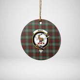 Clan Scott Brown Ancient Tartan Crest Round Ceramic Ornament MQ43 Scott Brown Ancient Tartan Tartan Christmas