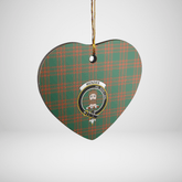 Clan Menzies Green Ancient Tartan Crest Heart Ceramic Ornament HE55 Menzies Green Ancient Tartan Tartan Christmas