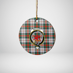 Clan MacDuff Dress Ancient Tartan Crest Round Ceramic Ornament WO41 MacDuff Dress Ancient Tartan Tartan Christmas