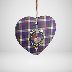 Clan MacDonald Dress Modern Tartan Crest Heart Ceramic Ornament MZ46 MacDonald Dress Modern Tartan Tartan Christmas
