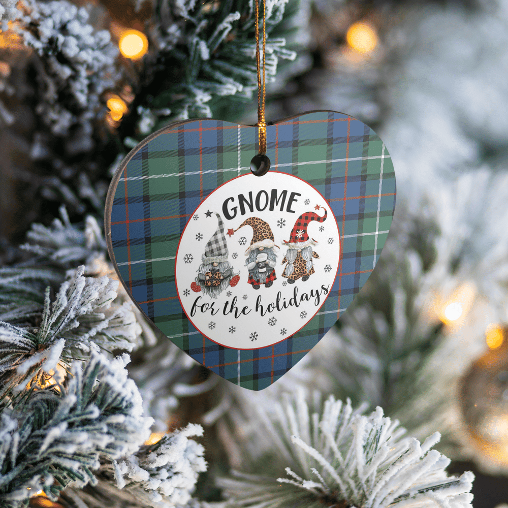 Clan Davidson of Tulloch Tartan Tartan Crest Gnome Heart Ceramic Ornament UC58 Davidson of Tulloch Tartan Tartan Christmas