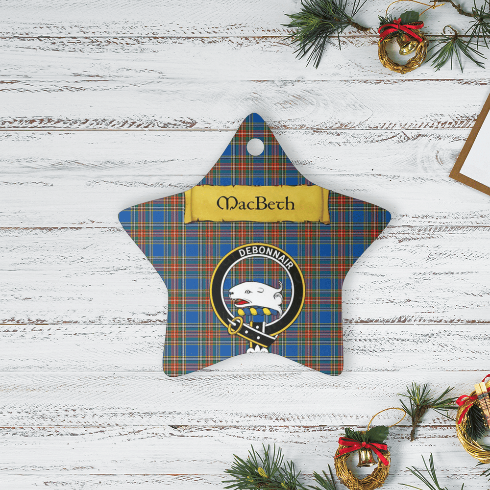 Clan MacBeth Ancient Tartan Crest Star Ceramic Ornament UA34 MacBeth Ancient Tartan Tartan Christmas