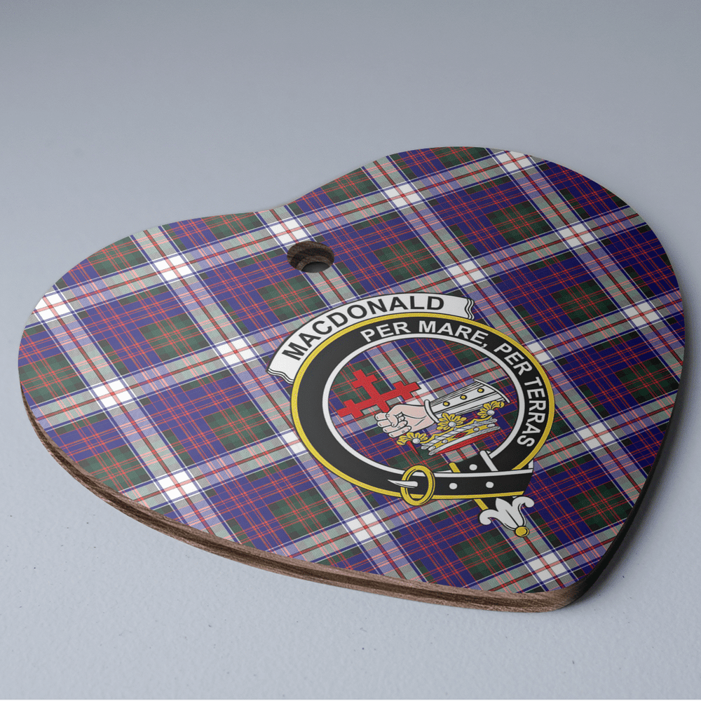 Clan MacDonald Dress Modern Tartan Crest Heart Ceramic Ornament MZ46 MacDonald Dress Modern Tartan Tartan Christmas