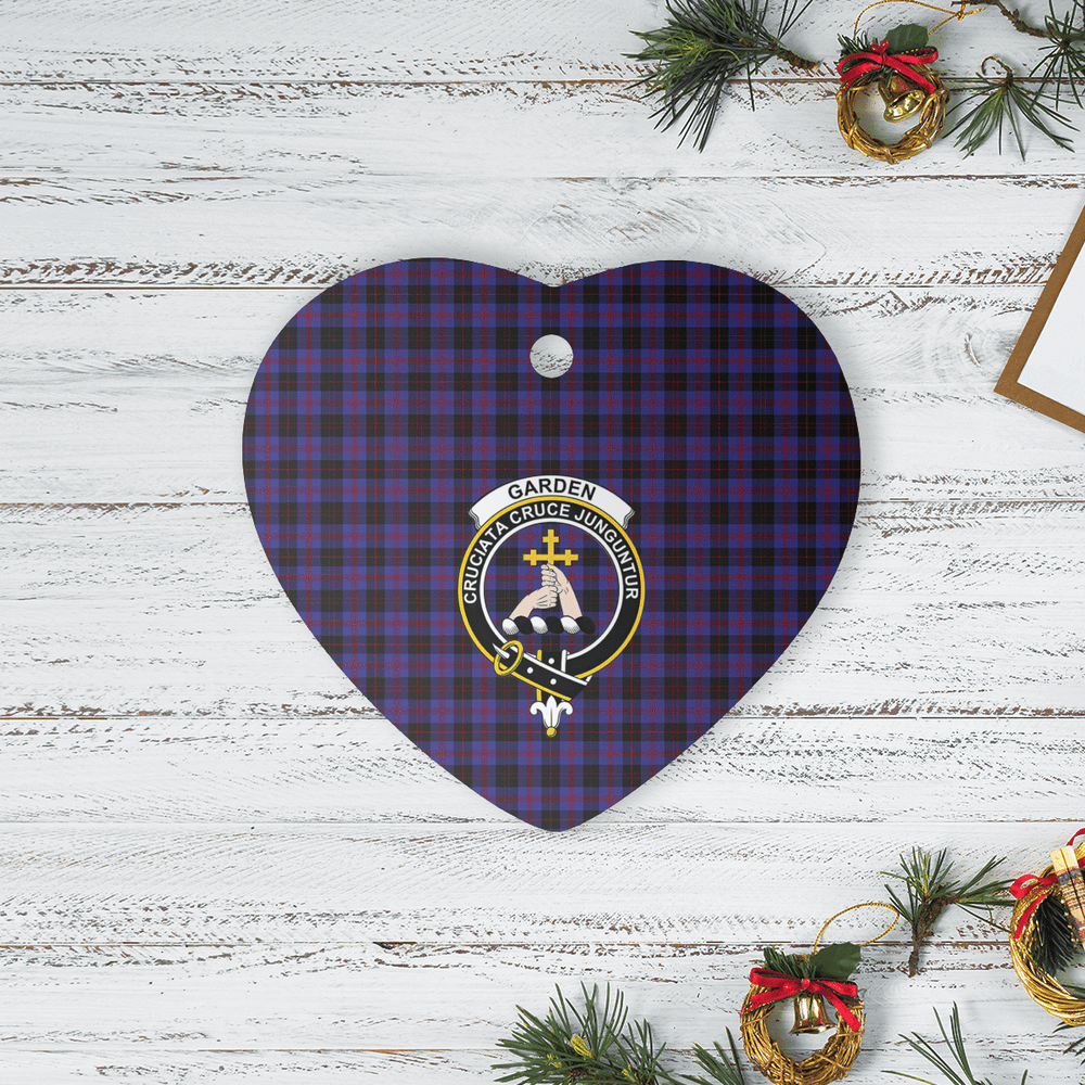 Clan Garden Tartan Crest Heart Ceramic Ornament MY93 Garden Tartan Tartan Christmas