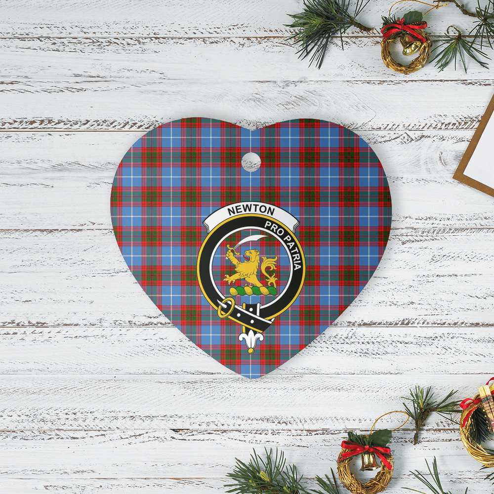 Clan Newton (Edingburg) Tartan Crest Heart Ceramic Ornament OM44 Newton (Edingburg) Tartan Tartan Christmas
