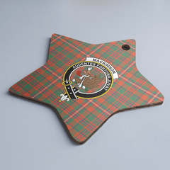 Clan MacKinnon Ancient Tartan Crest Star Ceramic Ornament QV48 MacKinnon Ancient Tartan Tartan Christmas