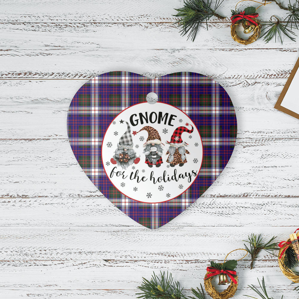 Clan MacDonald Dress Modern Tartan Tartan Crest Gnome Heart Ceramic Ornament RD74 MacDonald Dress Modern Tartan Tartan Christmas