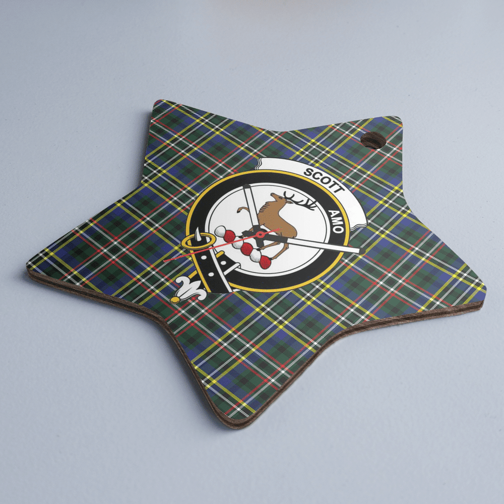 Clan Scott Green Modern Tartan Crest Star Ceramic Ornament DK19 Scott Green Modern Tartan Tartan Christmas