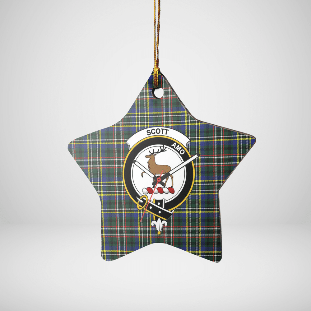 Clan Scott Green Modern Tartan Crest Star Ceramic Ornament DK19 Scott Green Modern Tartan Tartan Christmas