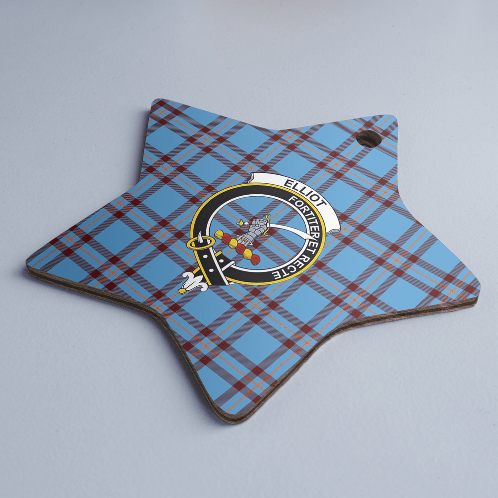 Clan Elliot Ancient Tartan Crest Star Ceramic Ornament CP45 Elliot Ancient Tartan Tartan Christmas