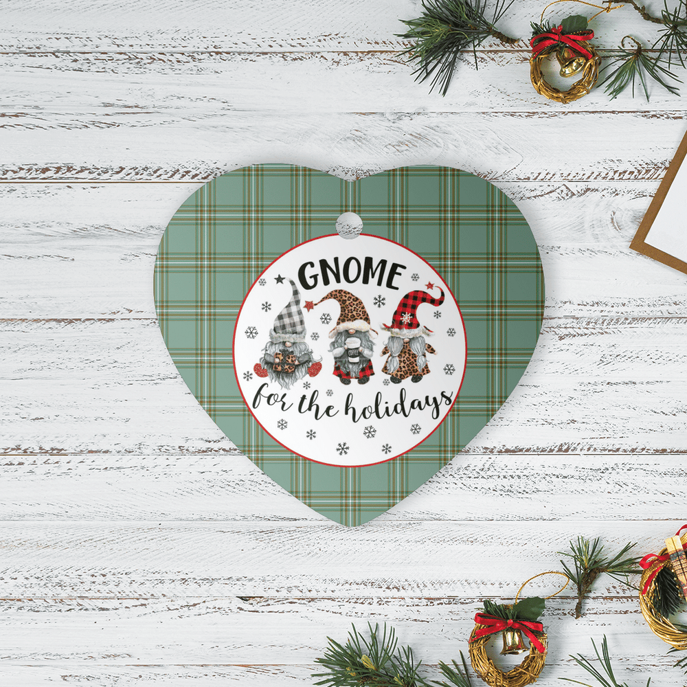 Clan Kelly Dress Tartan Tartan Crest Gnome Heart Ceramic Ornament ZI95 Kelly Dress Tartan Tartan Christmas