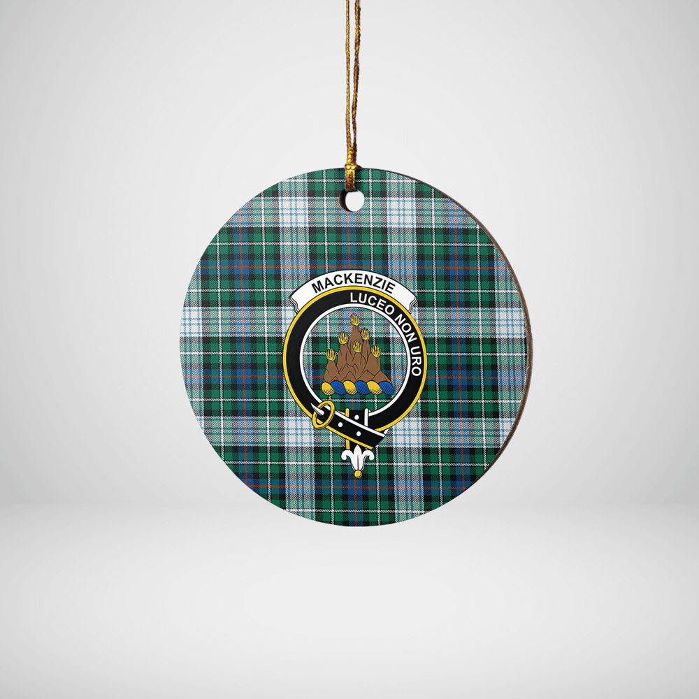 Clan MacKenzie Dress Ancient Tartan Crest Round Ceramic Ornament OP78 MacKenzie Dress Ancient Tartan Tartan Christmas