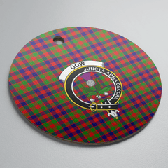 Clan Gow of Skeoch Tartan Crest Round Ceramic Ornament ZJ91 Gow of Skeoch Tartan Tartan Christmas