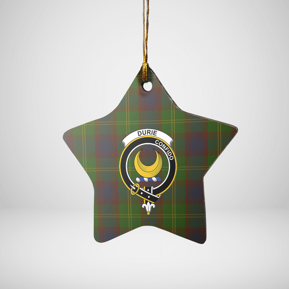 Clan Durie Tartan Crest Star Ceramic Ornament VT76 Durie Tartan Tartan Christmas