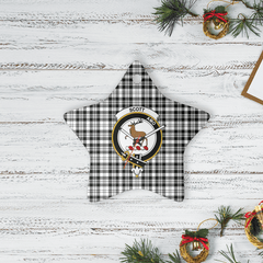 Clan Scott Black & White Modern Tartan Crest Star Ceramic Ornament OO44 Scott Black & White Modern Tartan Tartan Christmas