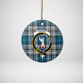 Clan Napier Modern Tartan Crest Round Ceramic Ornament NJ72 Napier Modern Tartan Tartan Christmas