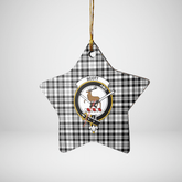 Clan Scott Black & White Modern Tartan Crest Star Ceramic Ornament OO44 Scott Black & White Modern Tartan Tartan Christmas