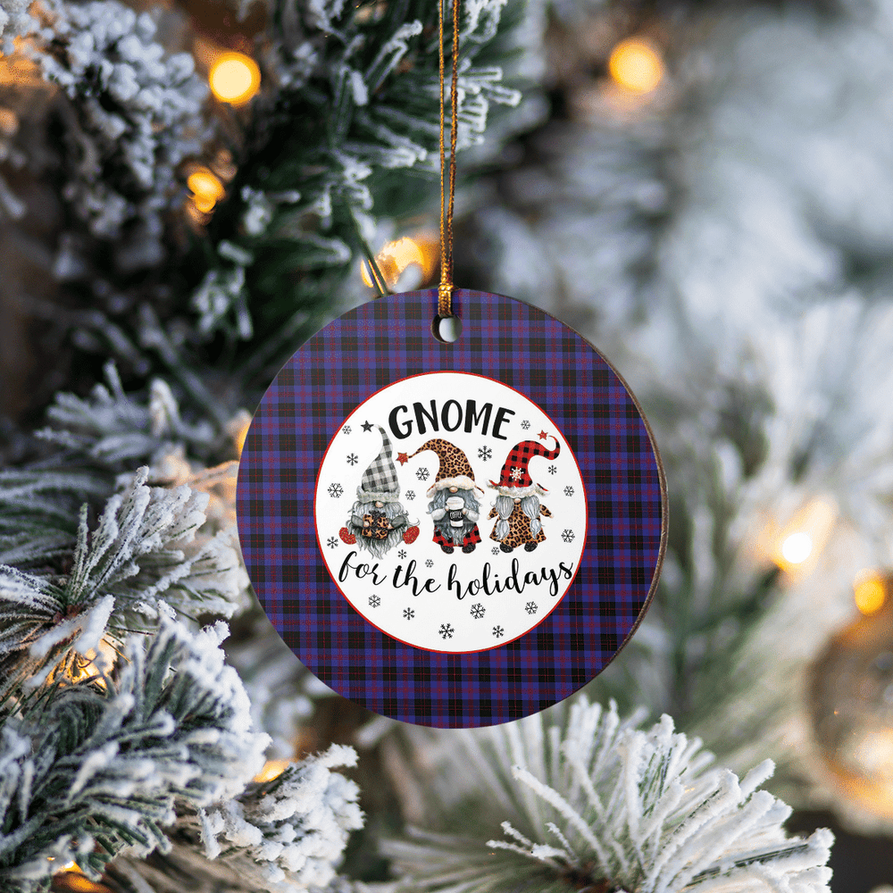Clan Garden Tartan Tartan Crest Gnome Round Ceramic Ornament JY15 Garden Tartan Tartan Christmas