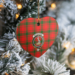Clan MacQuarrie Modern Tartan Crest Heart Ceramic Ornament WU60 MacQuarrie Modern Tartan Tartan Christmas